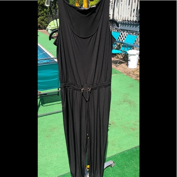 Ivanka Trump black sleeveless jumpsuit jumpsuit size large jogger look ankle - Picture 2 of 16